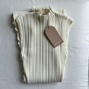 MESHKI Asymmetrical Rib Knit Maxi Dress